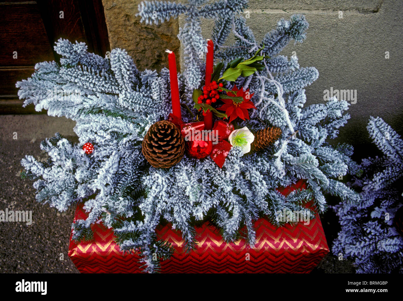 Christmas decoration town of Tarnos Aquitaine region France Europe Stock Photo