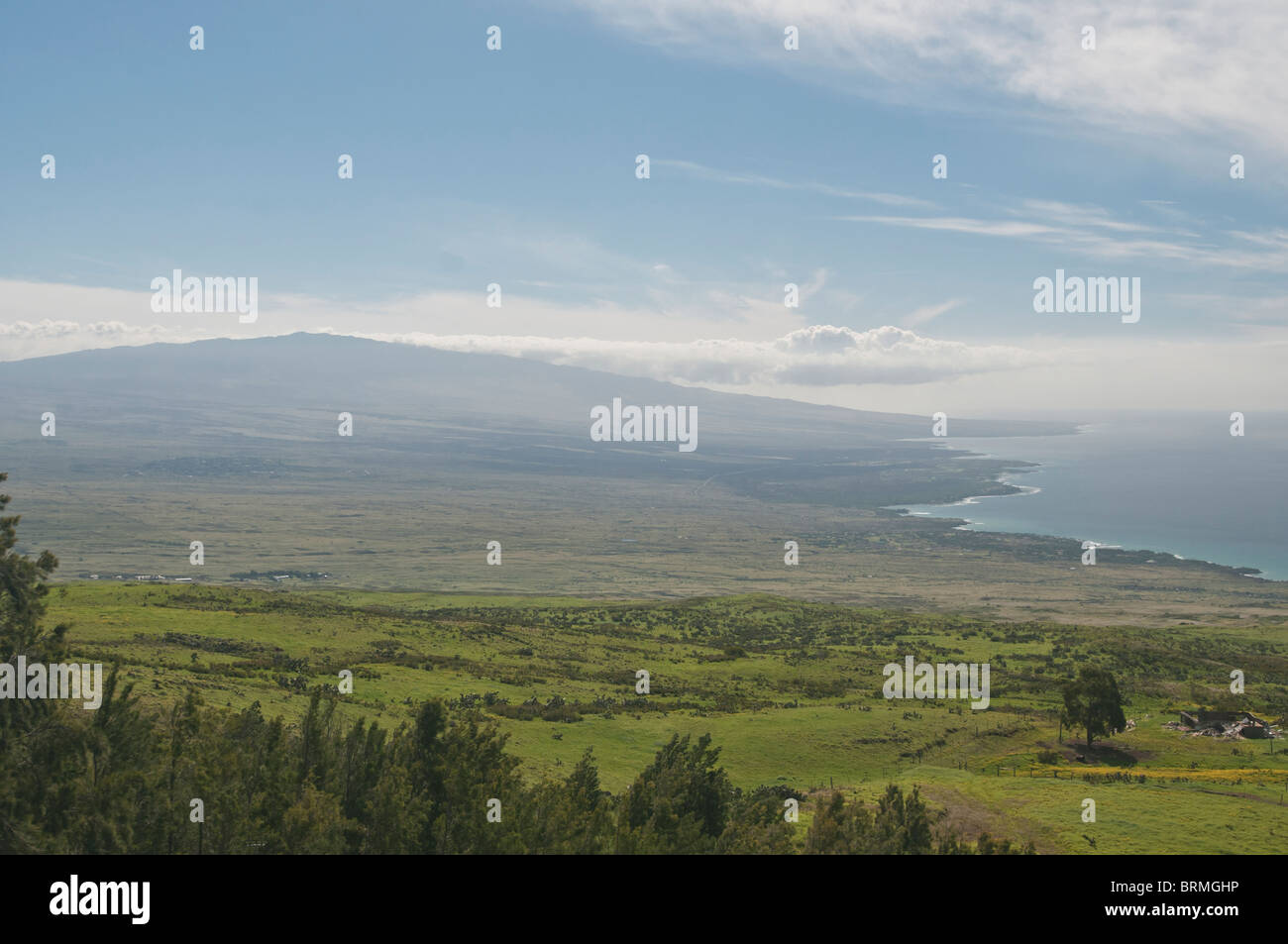 The West Coast of Hawaii (Big Island) showing Waimea, the North Kona