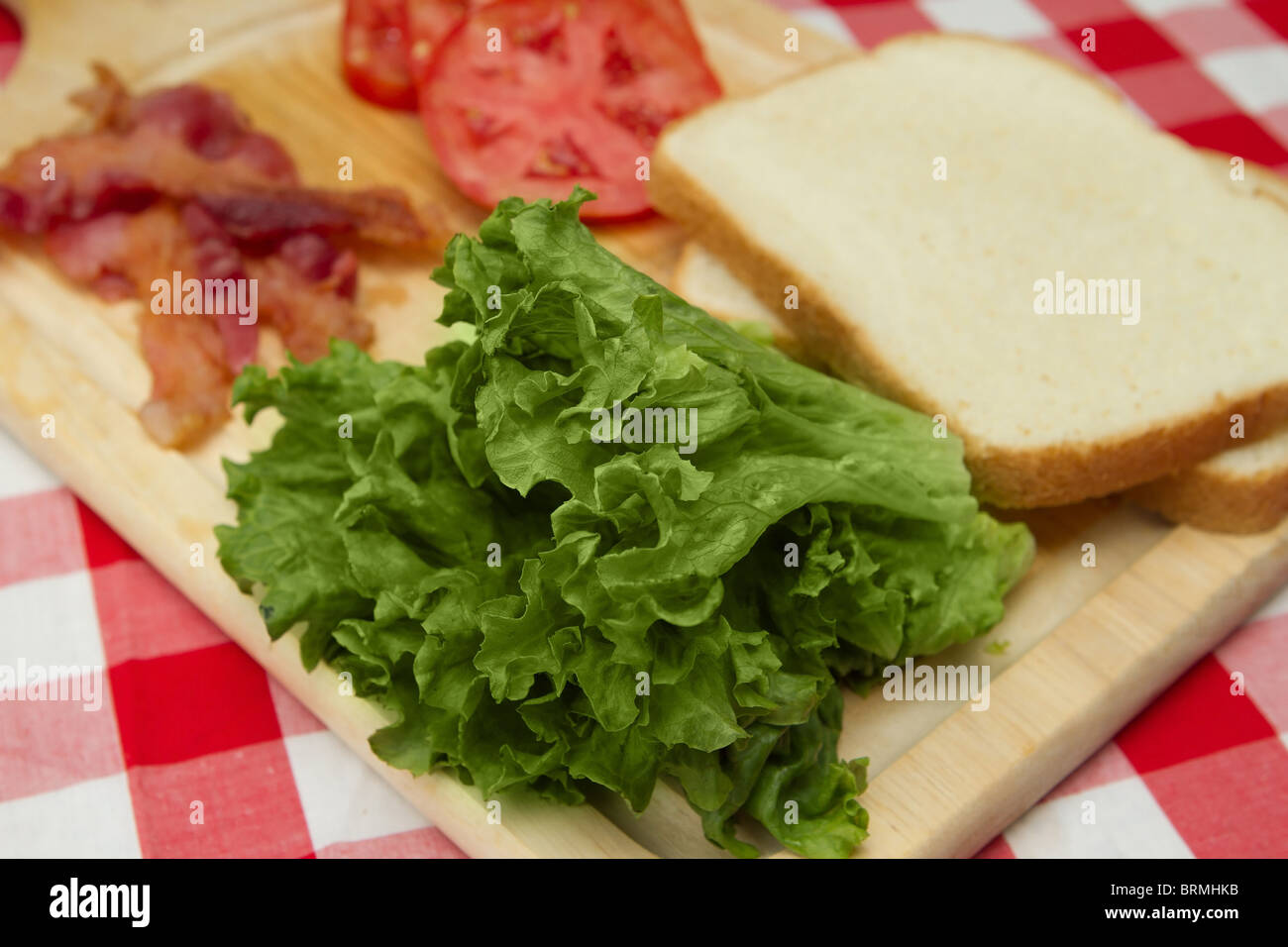 blt ingredients on a cutting board Stock Photo