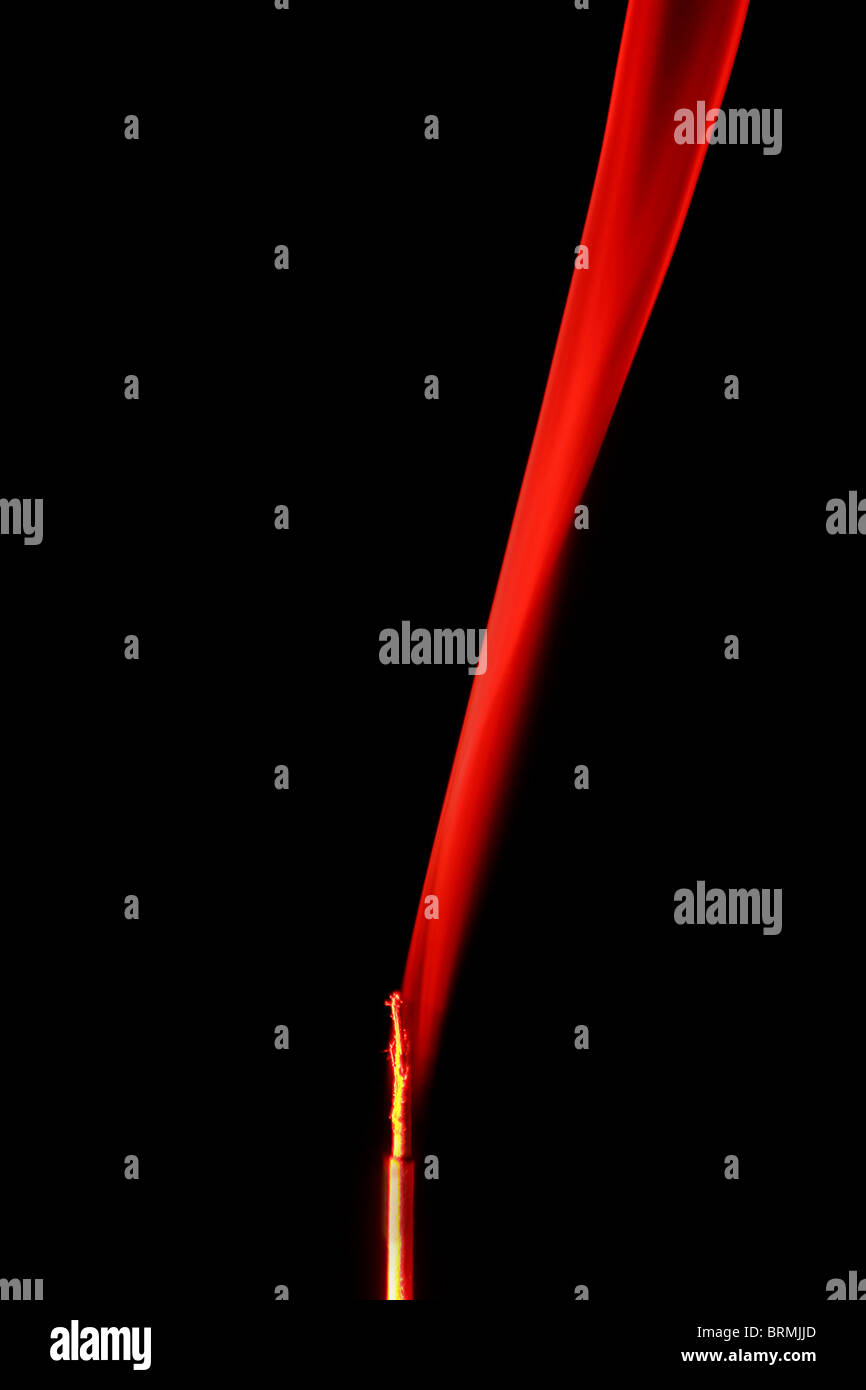 abstract conceptual red silky smooth smoke Stock Photo