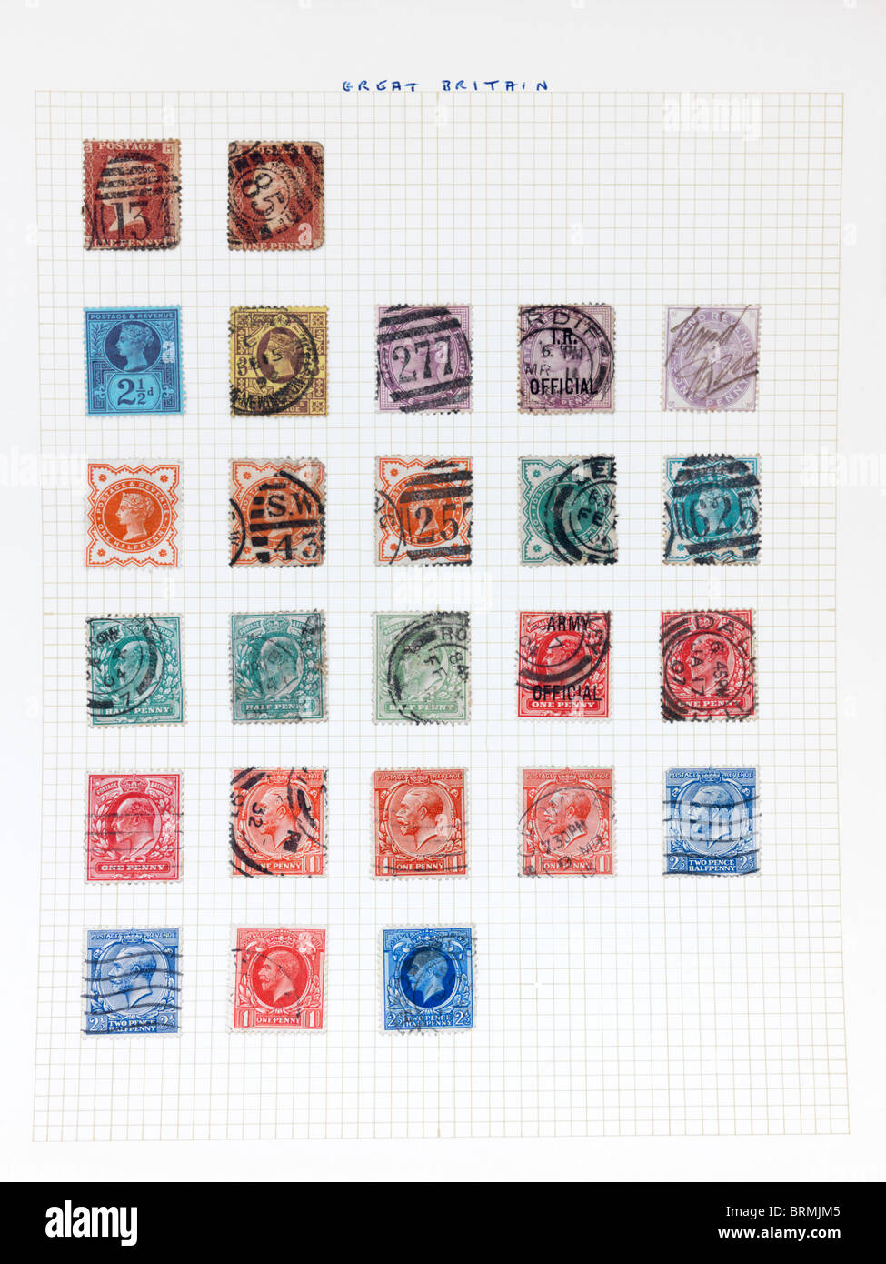 Old stamps in a stamp album Stock Photo - Alamy