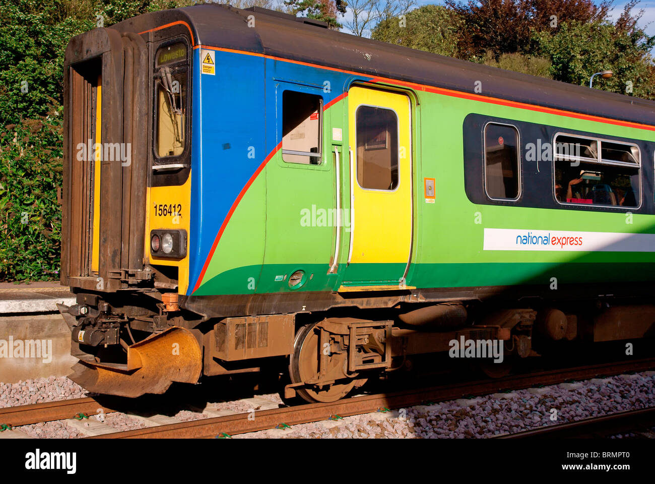 National Express train at Brundall Station Stock Photo Alamy