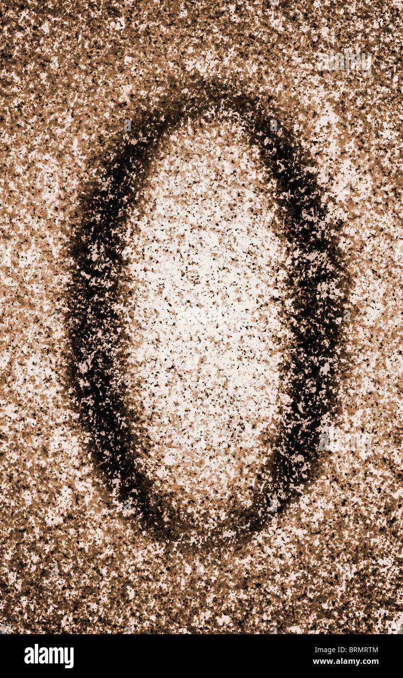 High resolution background of the number zero imprinted on granite texture Stock Photo