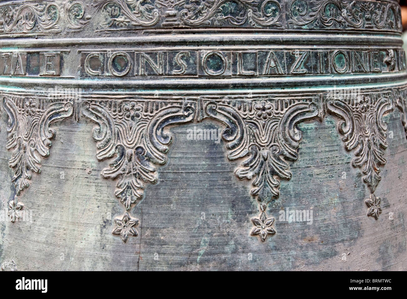 inscriptions on bell Molise Italy Stock Photo