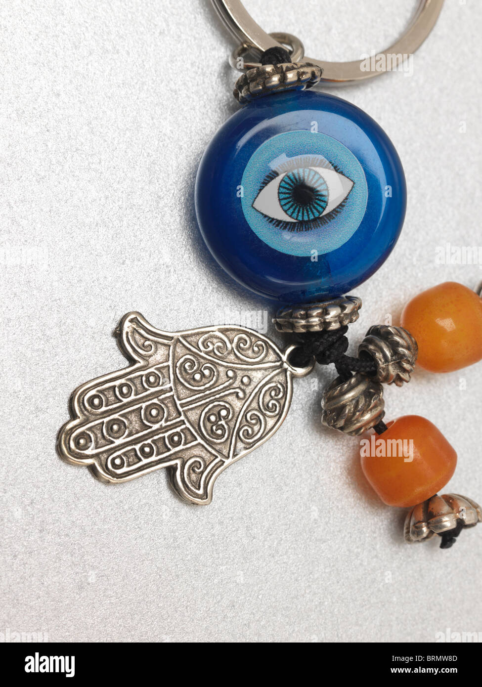 Hand Of Fatima And Evil Eye On Keyring Greek Stock Photo