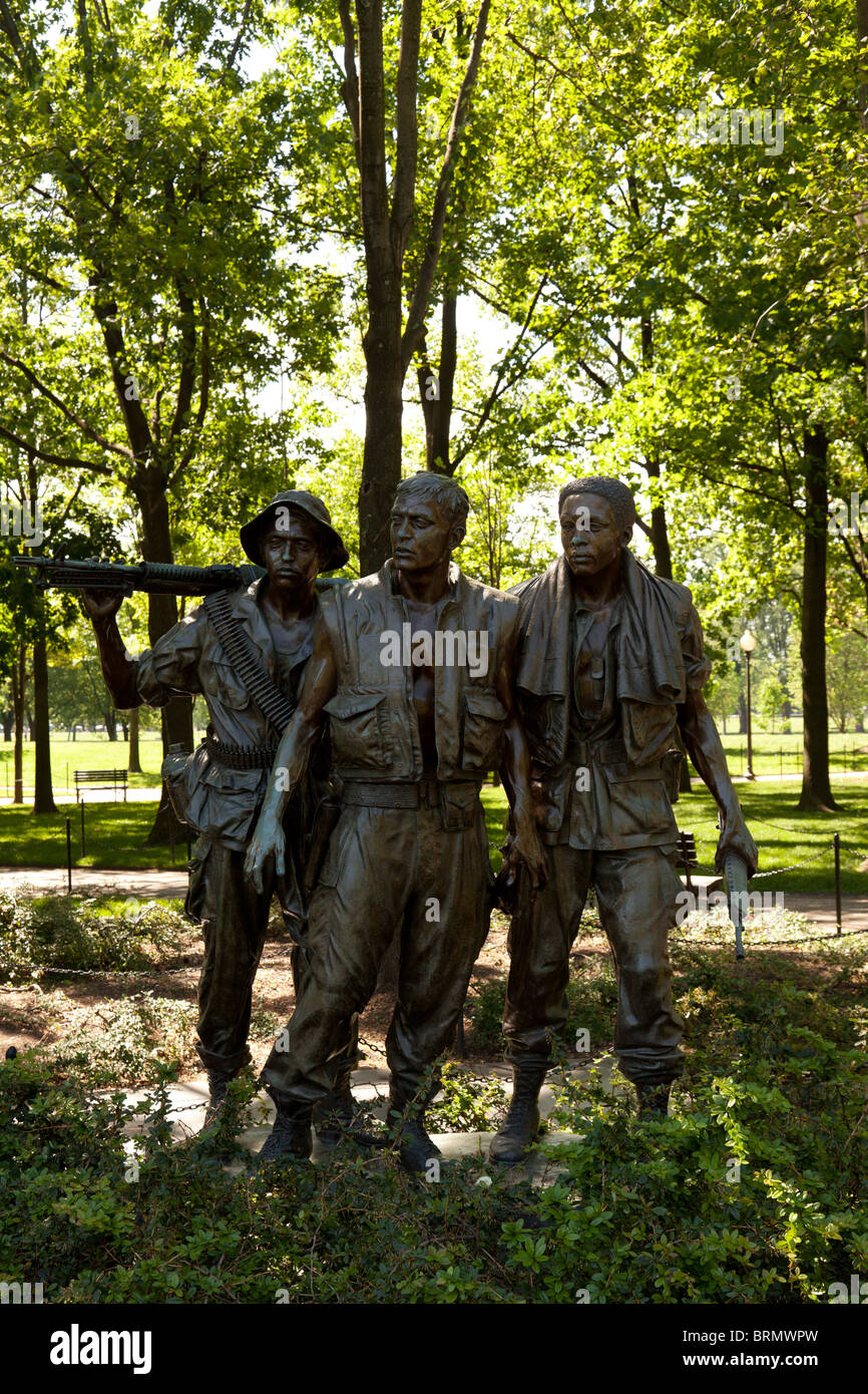 A bronze statue,The Three Soldiers (sometimes called The Three
