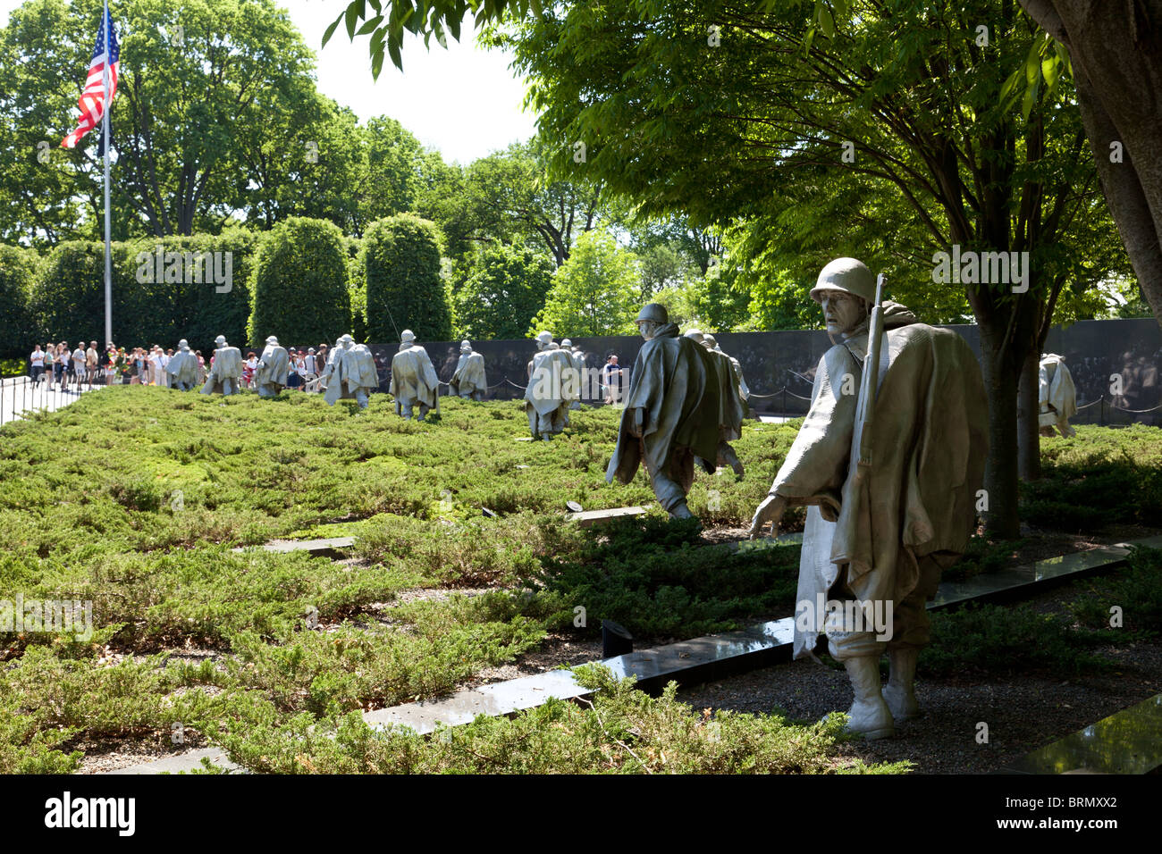 The Korean War Veterans Memorial is located in Washington, D.C.'s West