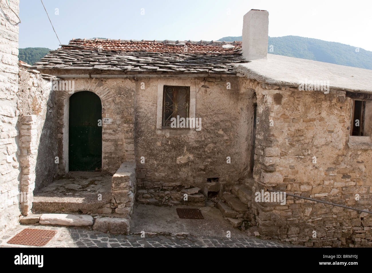 Castelpizzuto Molise Italy old village villages abandoned stones houses Stock Photo