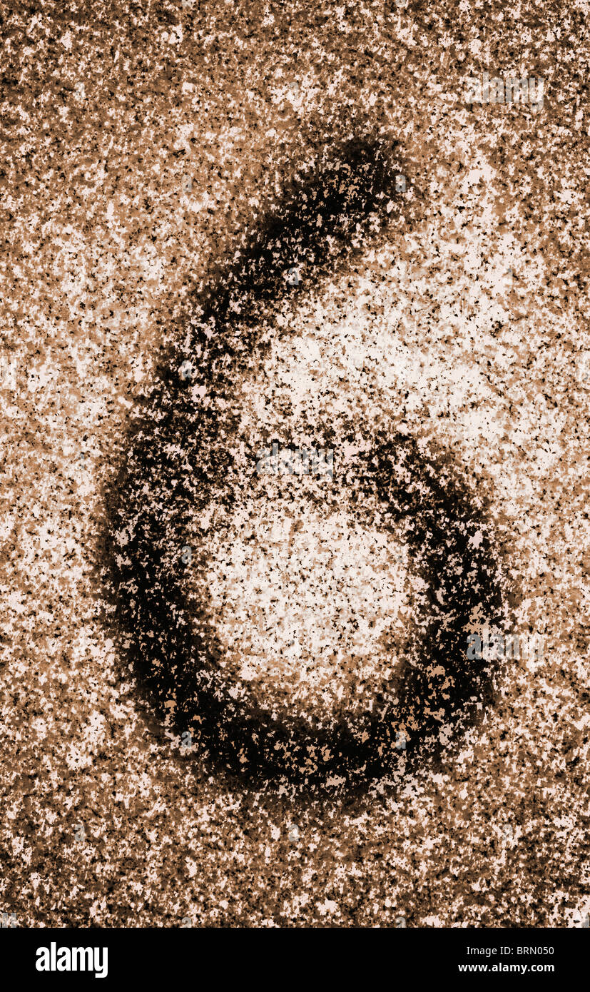 High resolution background of the number six imprinted on granite texture Stock Photo