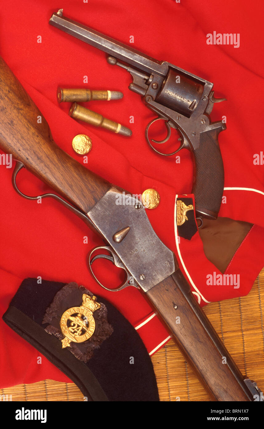 British artefacts as used in the battle of Isandlwana Stock Photo