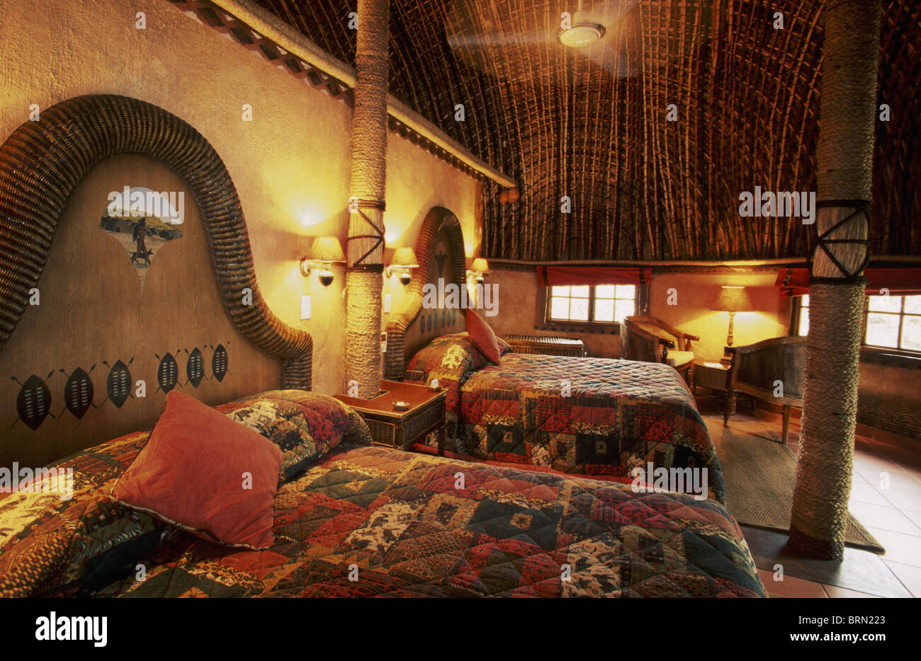 An interior view of the bedrooms in the luxury accommodation in the ...