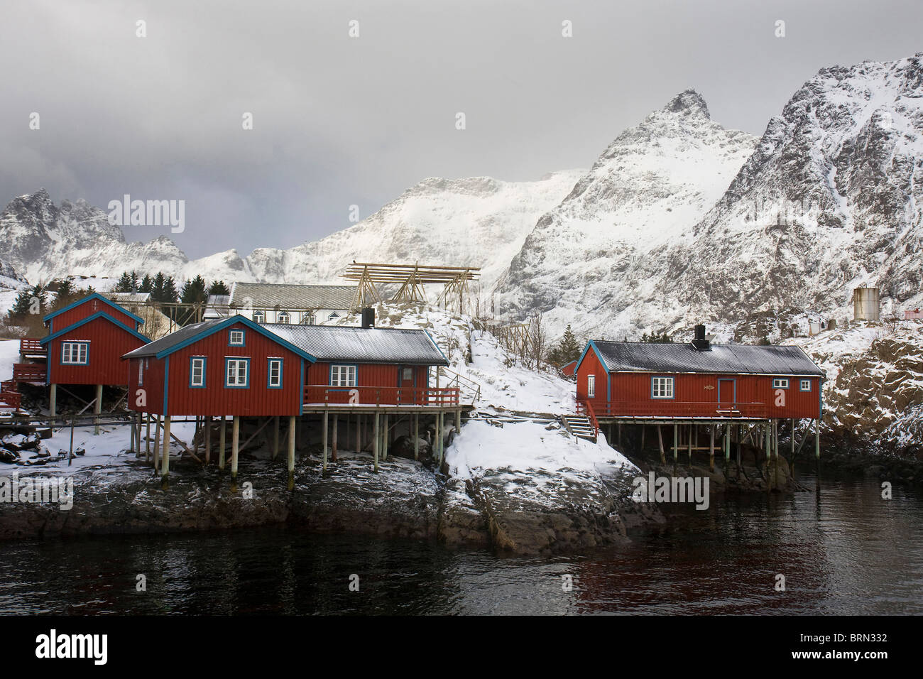Jetty. Lofoten islands. Norway Stock Photo