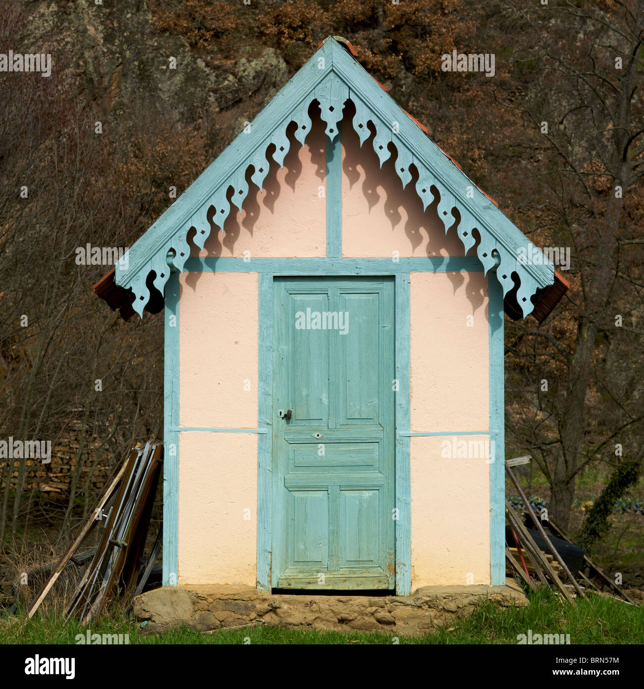 Pretty garden shed Stock Photo