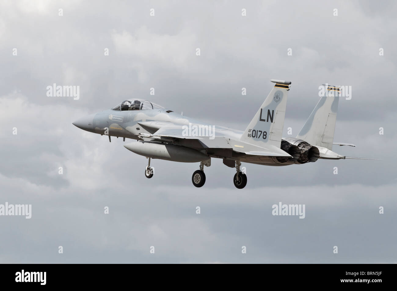 A Boeing- McDonnell Douglas F15C Eagle air superiority fighter of the USAF Stock Photo