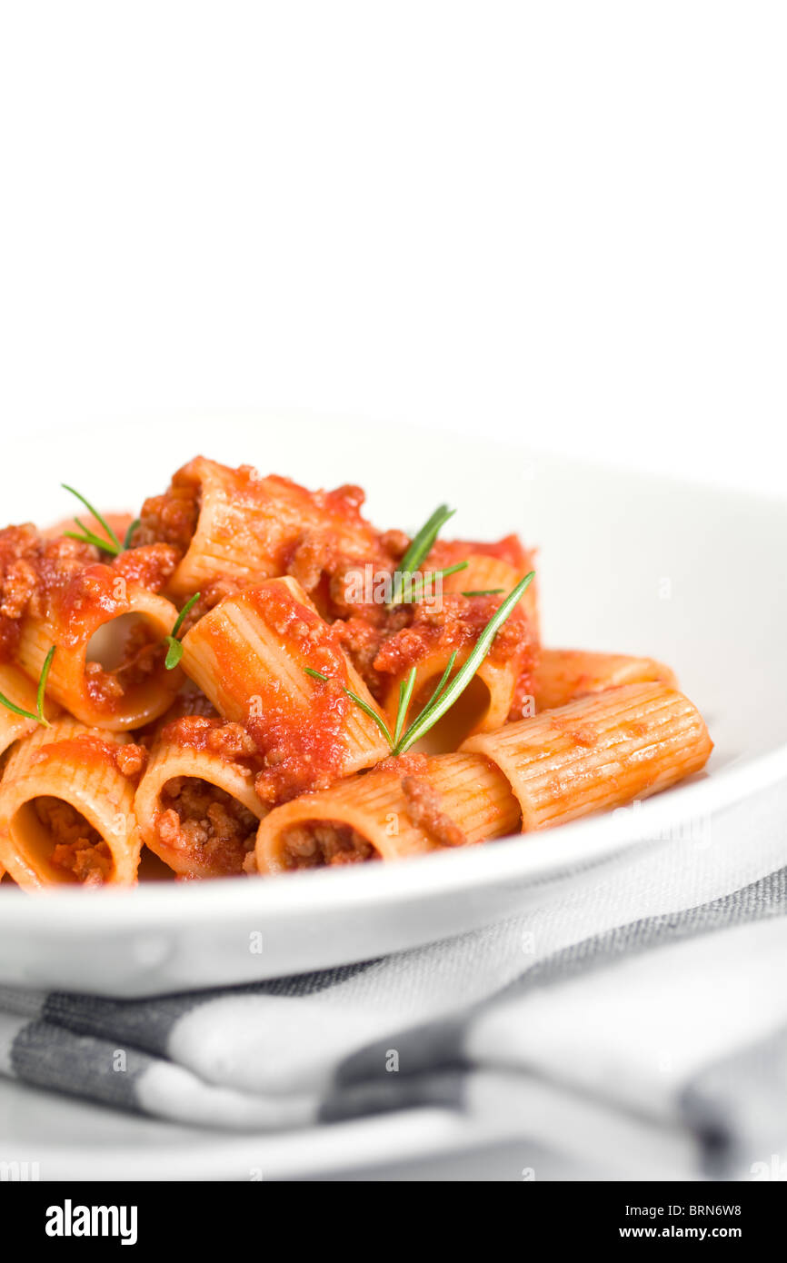 Close Up Of Italian Pasta and Sauce Stock Photo