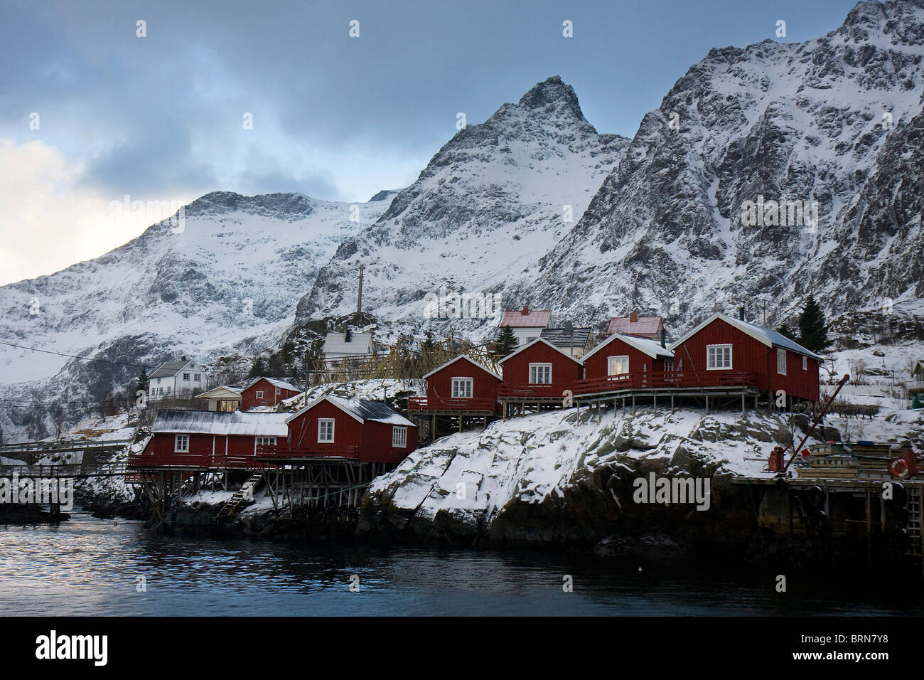 Rorburs, Fishing shacks. Vesteralen. Norway Stock Photo