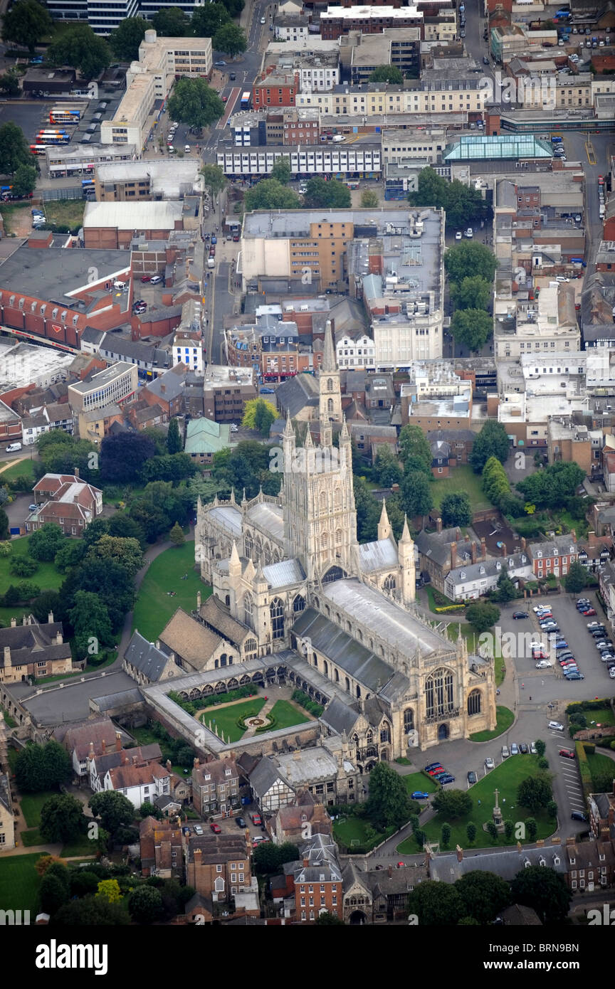 Aerial view of Gloucester Cathedral UK Stock Photo Alamy