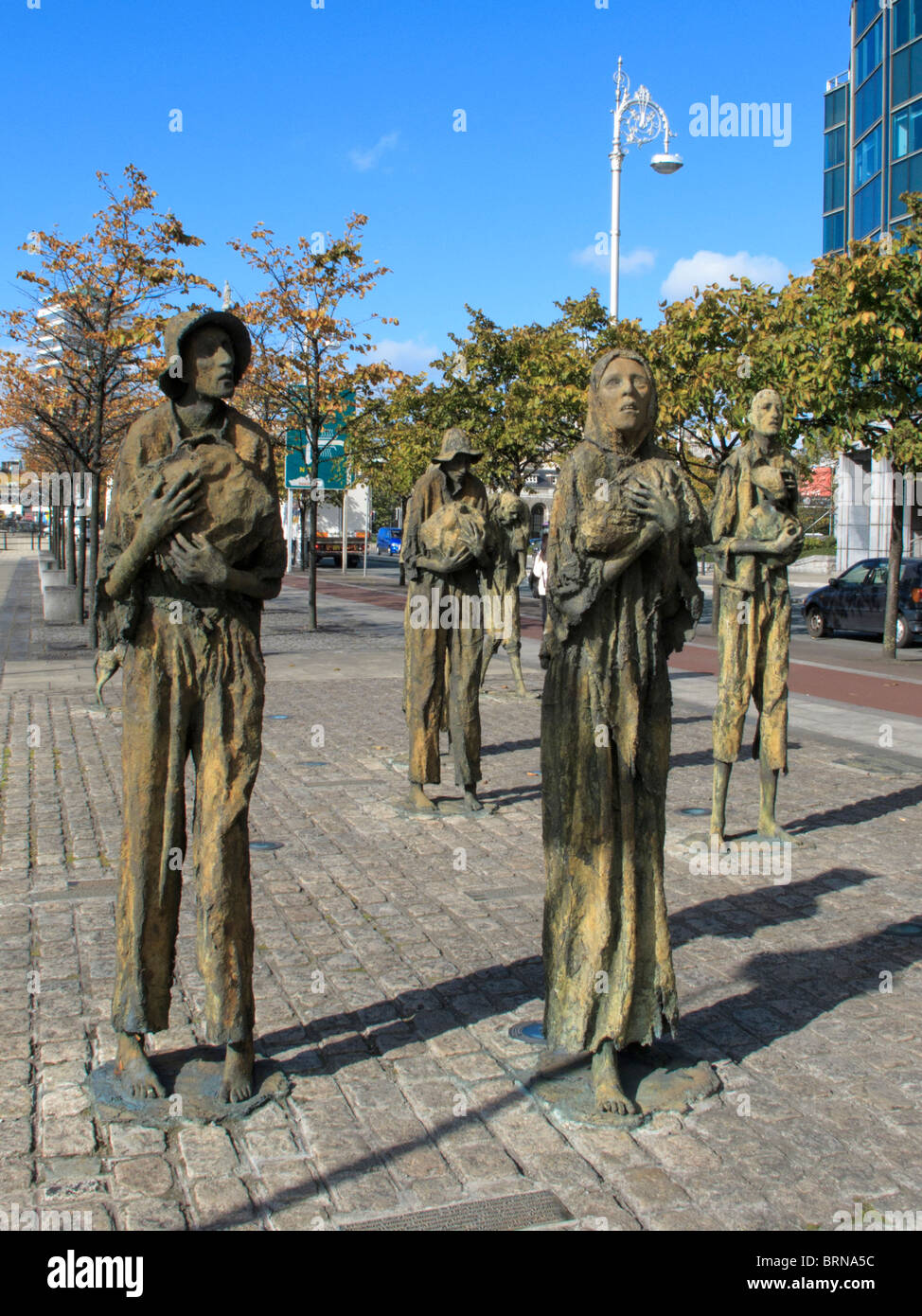 Irish Famine statues memorial, Custom House Quay, Dublin Ireland Stock Photo Alamy