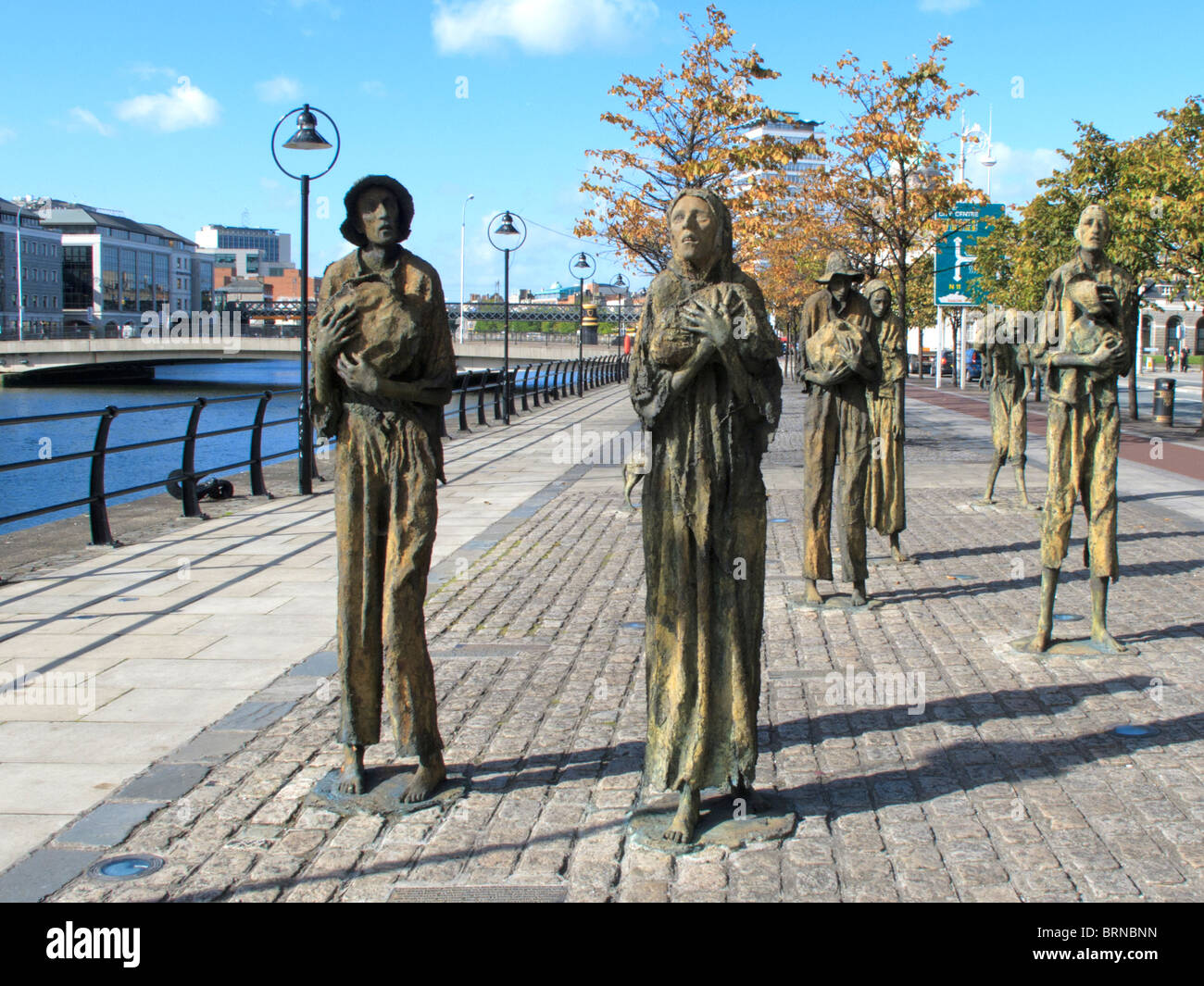 Irish Famine statues memorial, Custom House Quay, Dublin Ireland Stock Photo Alamy