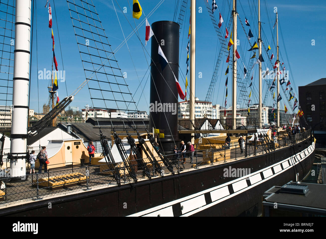 dh SS Great Britain BRISTOL DOCKS BRISTOL SS Great Britain ship deck ...