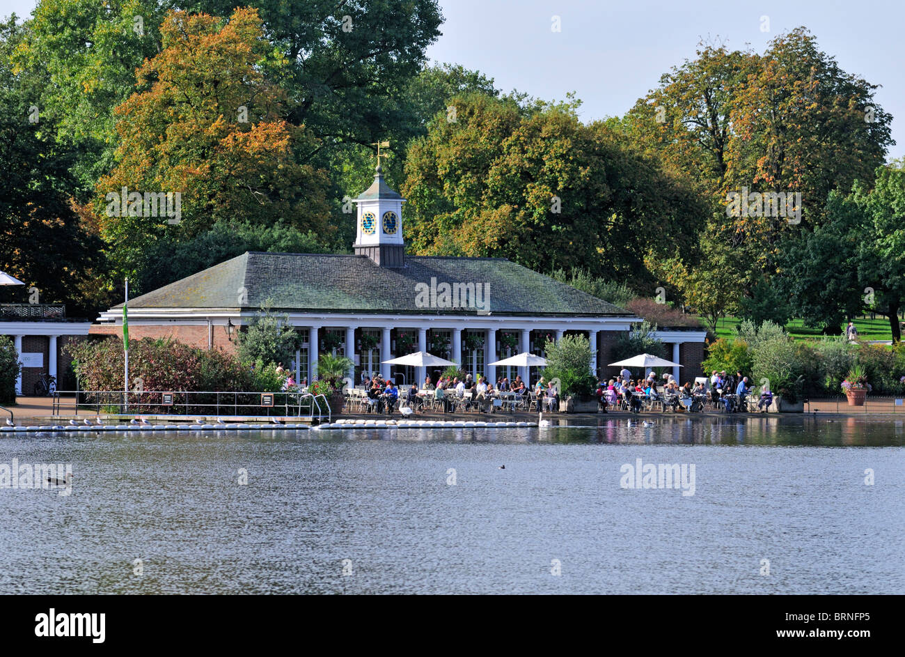 Serpentine Lido, Hyde Park, London, United Kingdom Stock Photo