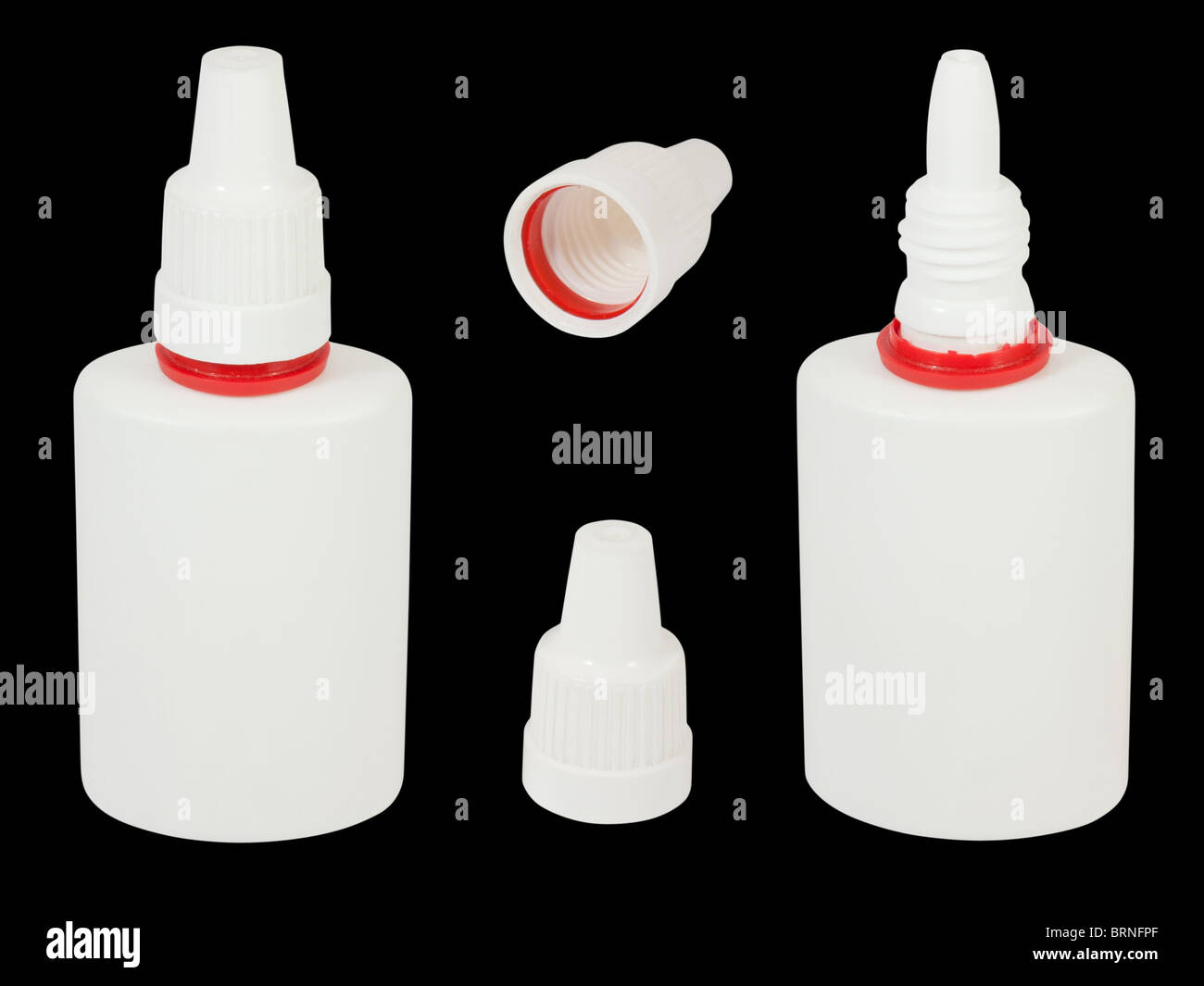 Nasal spray with place for logo and text. Isolated on black background with clipping path. Stock Photo