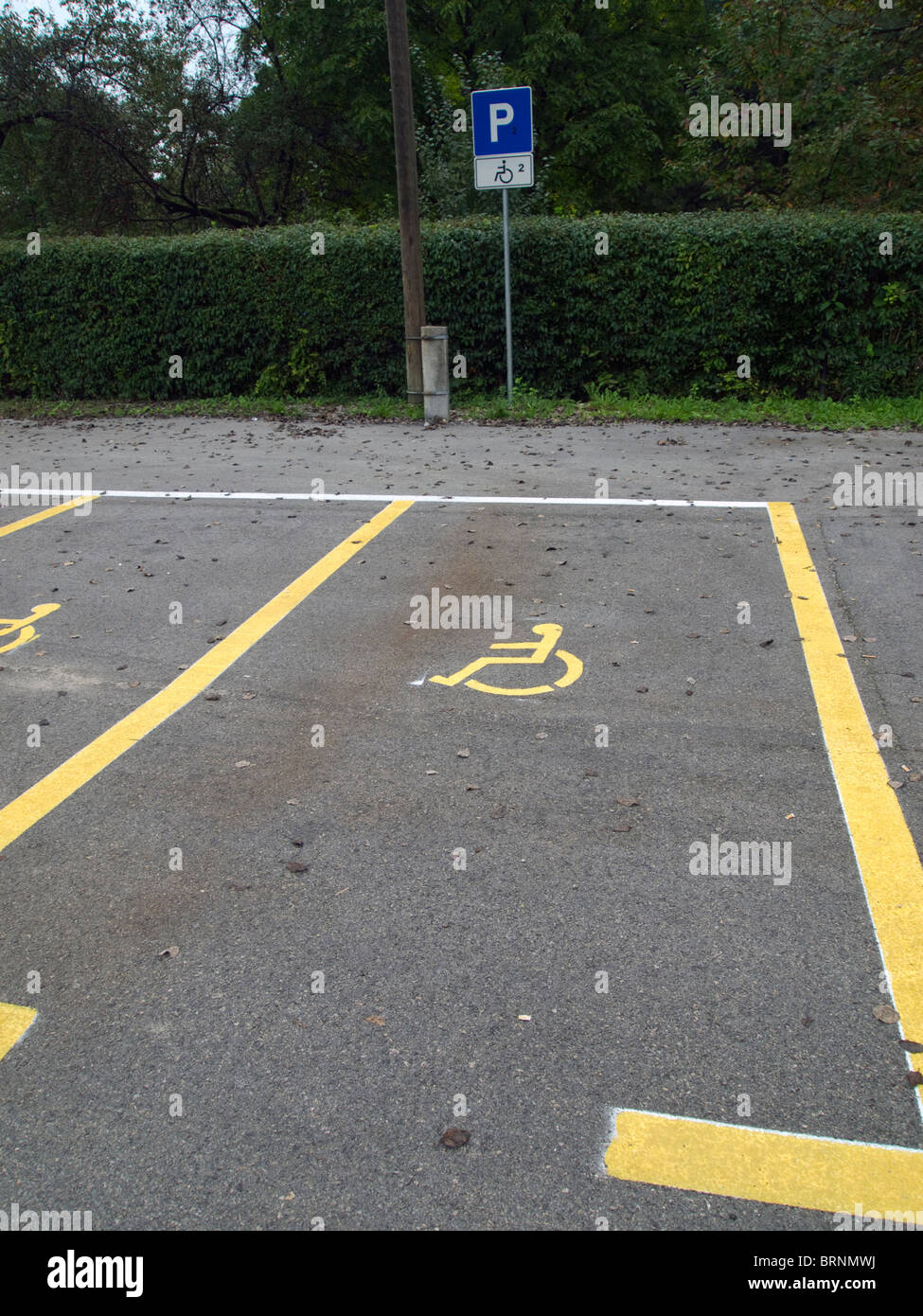 Invalid parking place Stock Photo