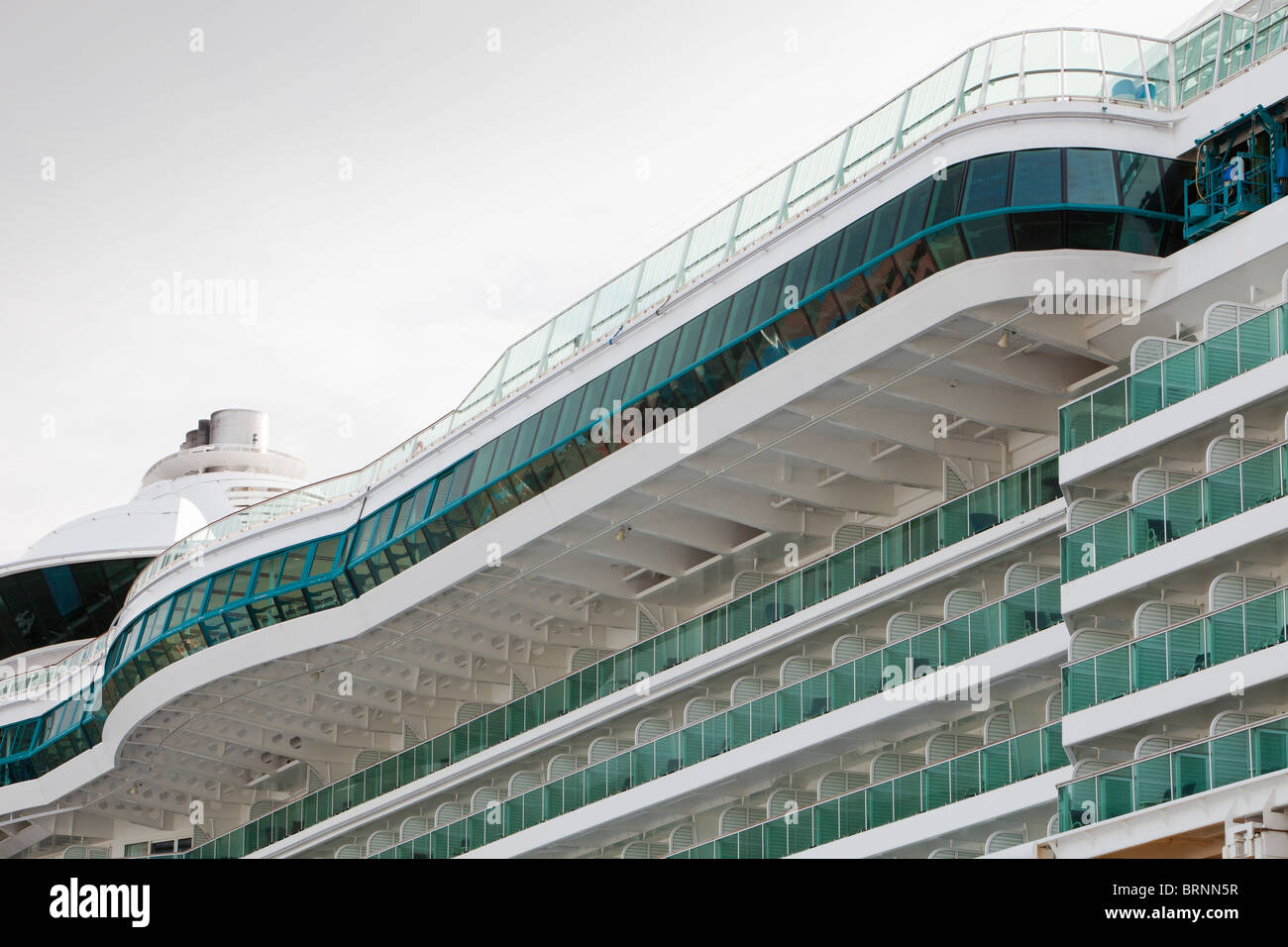 A massive cruise liner, The Jewel of the Seas, docked in Akureyri Stock Photo
