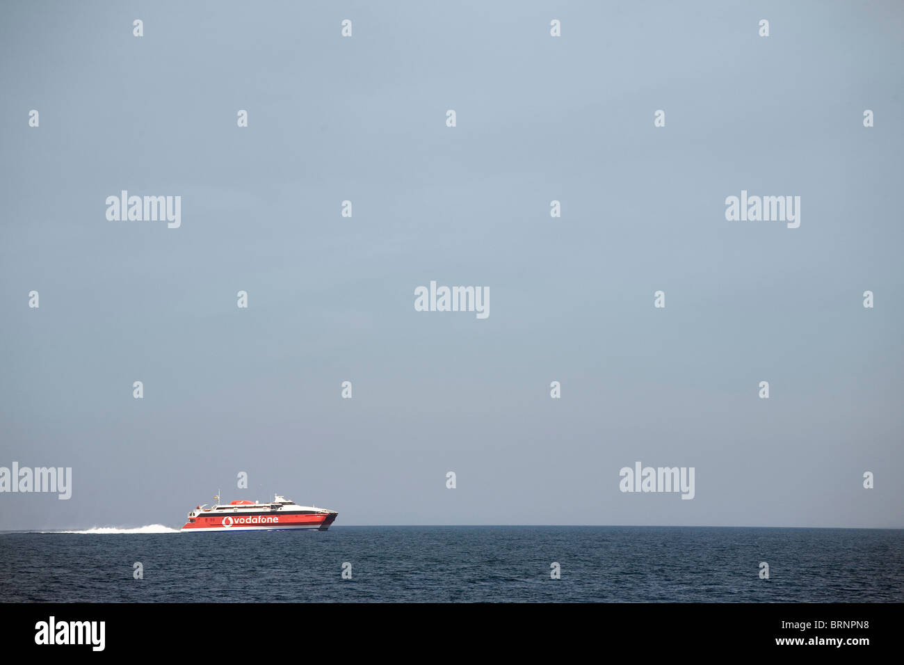 boat ferry spain Tarifa Tangier Strait Gibraltar Stock Photo