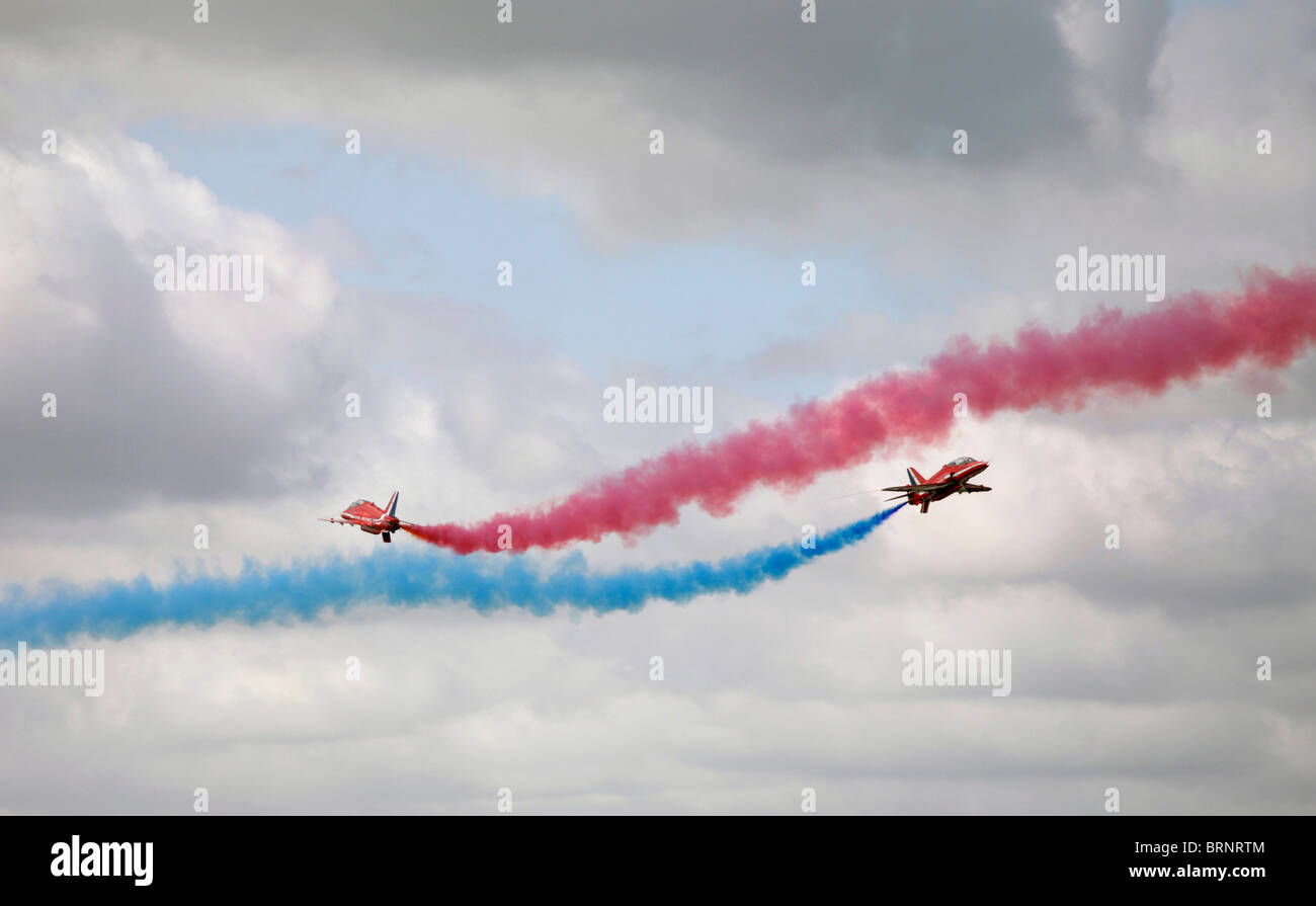 red arrows display team airshow formation smoke Stock Photo