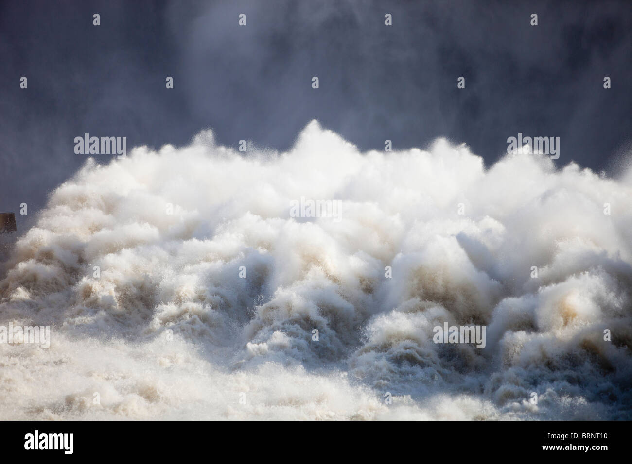 the overspill from the Karahnjukar hydro dam in Iceland Stock Photo