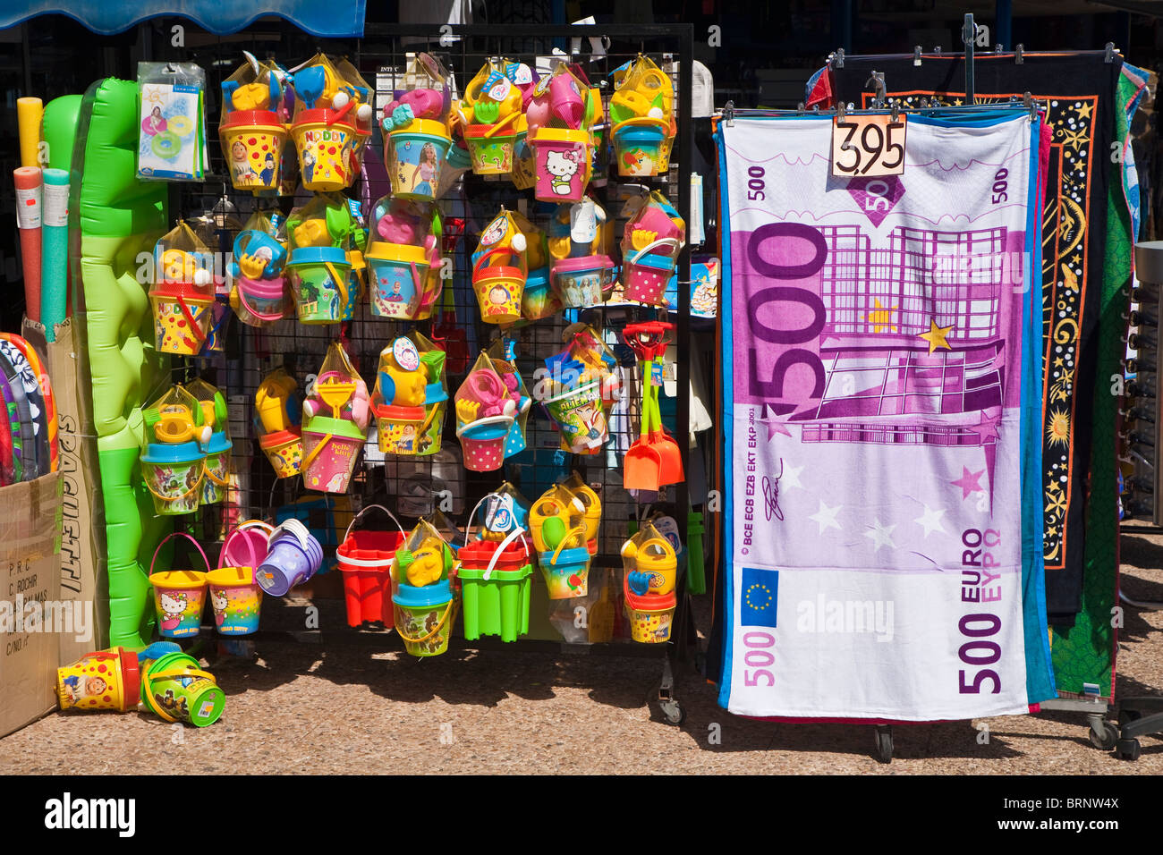 Beach toy and souvenir store Playa Blanca old town, Lanzarote Stock Photo