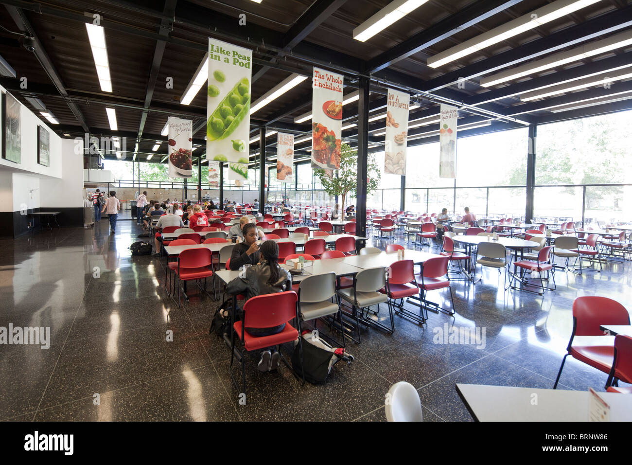 student dining hall, McCormick Tribune Campus Center,  Illinois Institute of Technology, Chicago, USA Stock Photo