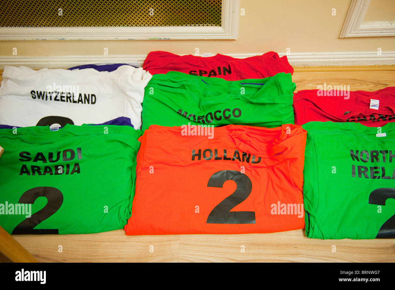 International football team shirts Stock Photo