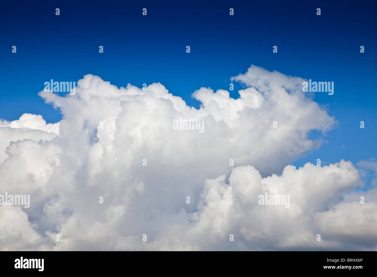 Cumulus cloud formations, summer day, blue sky Stock Photo