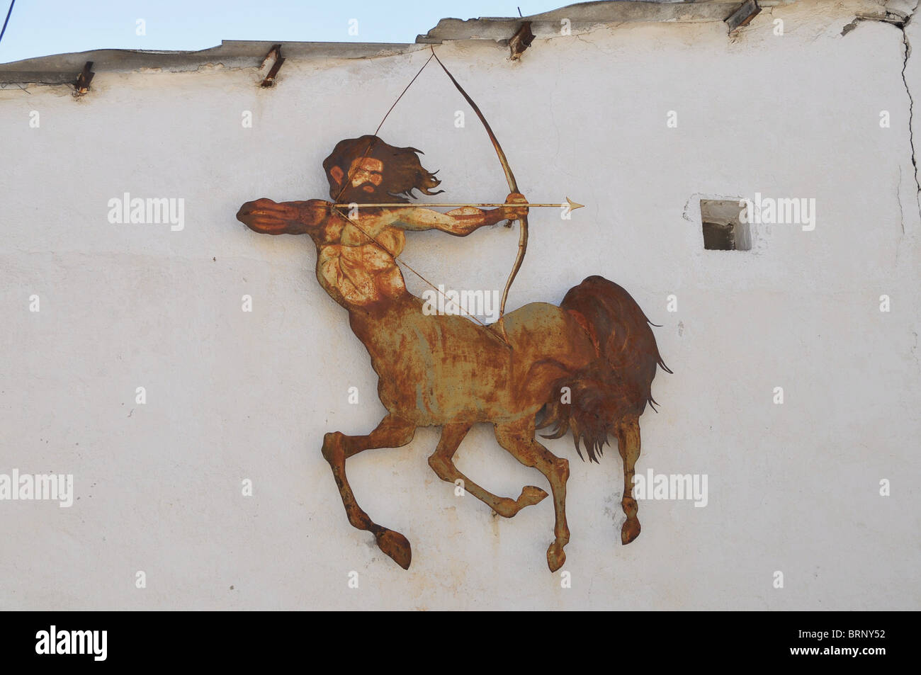 Metal Centaur overlooking the Baza Market Stock Photo