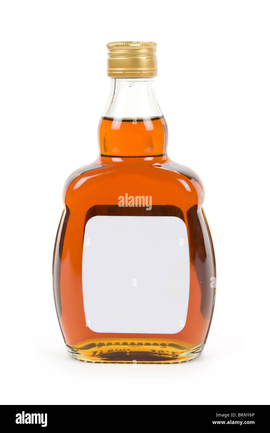 Hard Liquor Bottle with white background Stock Photo