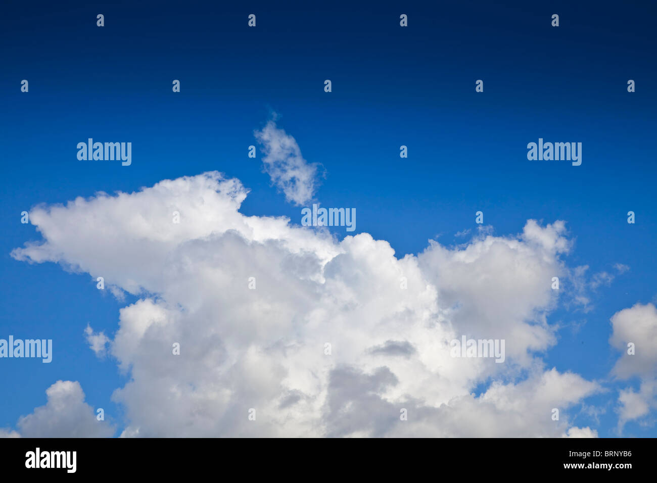 Cumulus cloud formations, summer day, blue sky Stock Photo