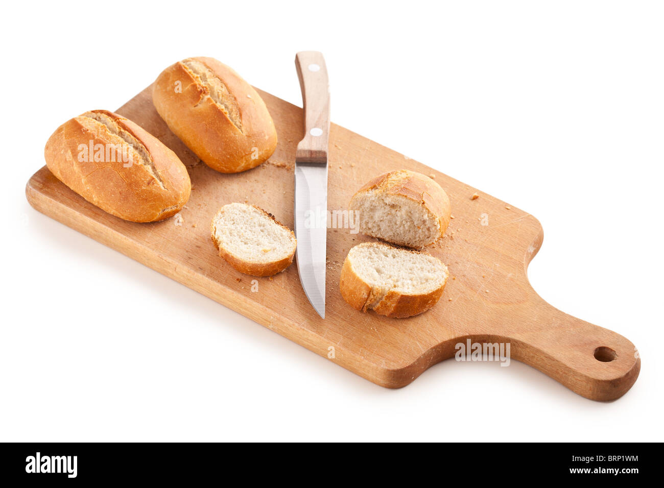 fresh baguette on white background Stock Photo - Alamy