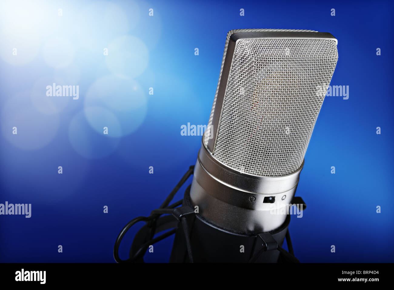 Microphone on stage Stock Photo