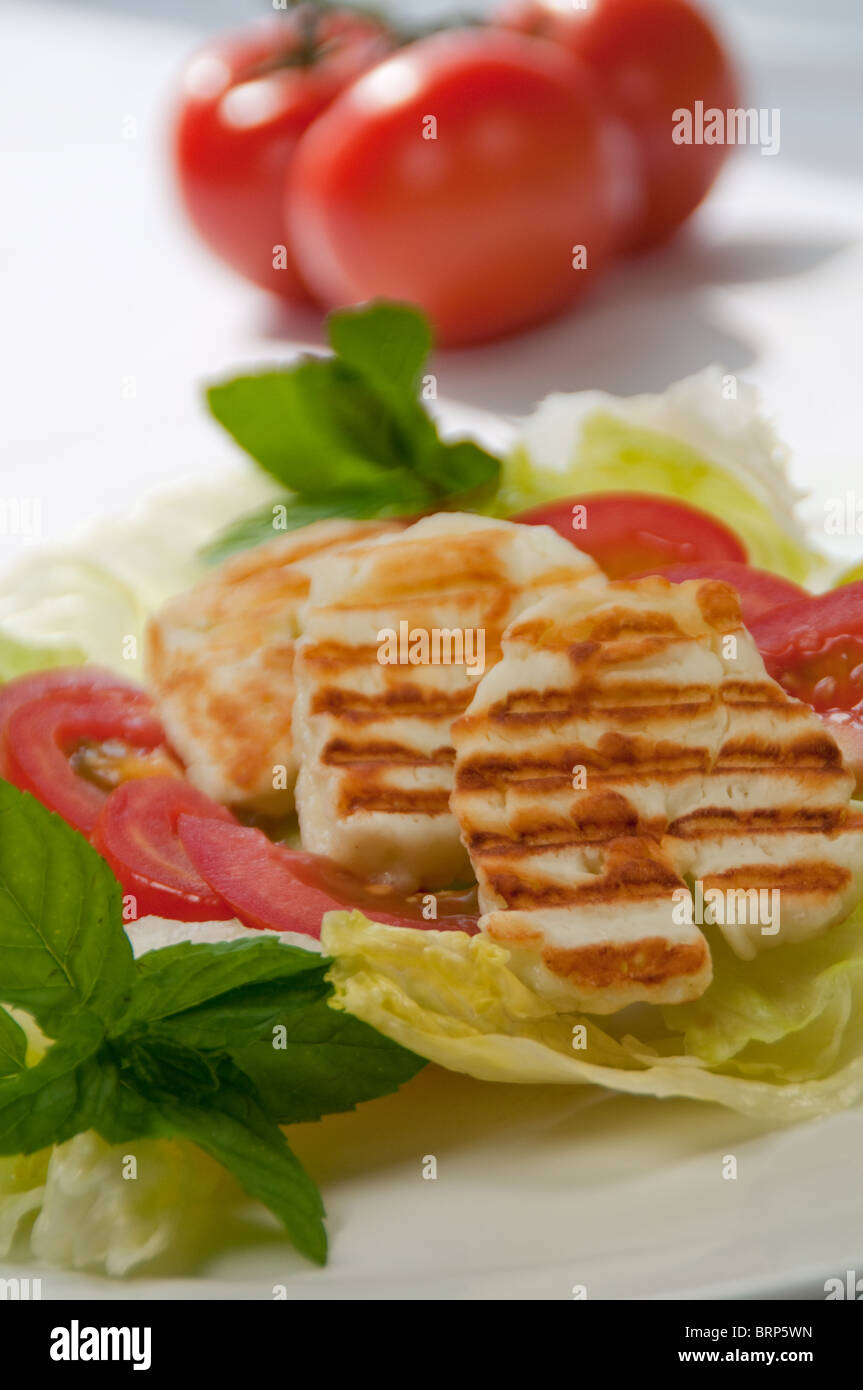 Halloumi cheese salad Stock Photo Alamy