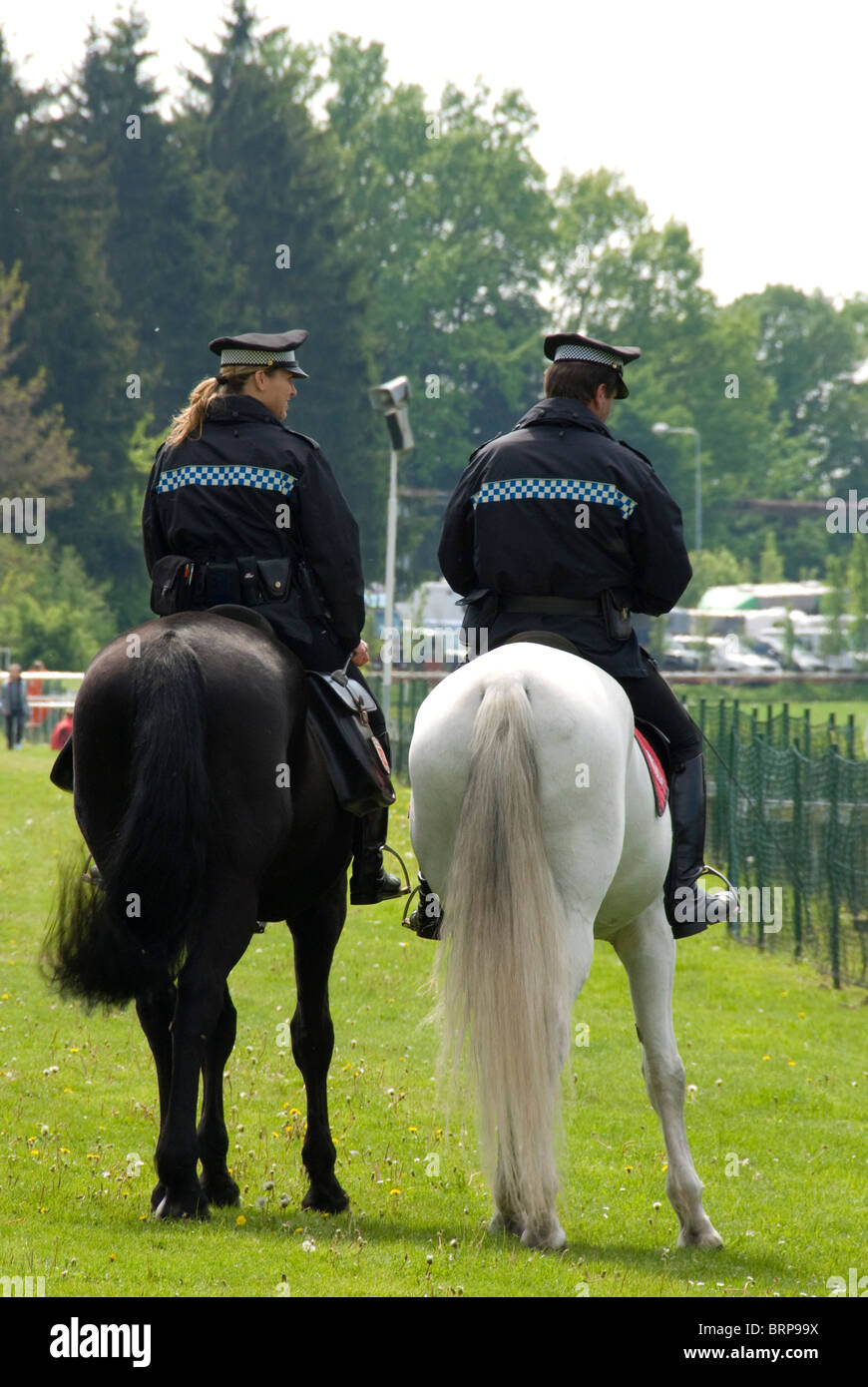 police on horses Stock Photo