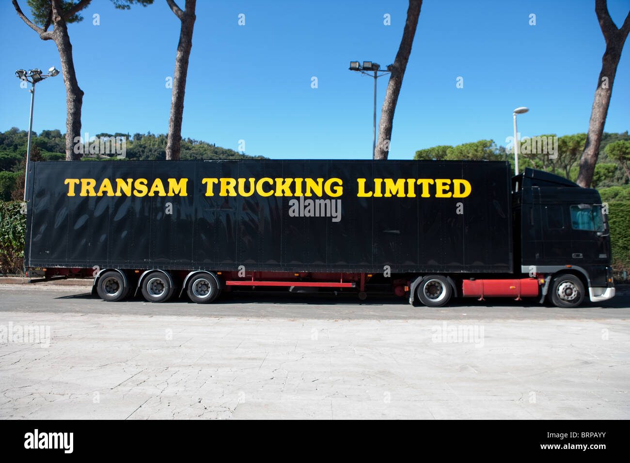 U2 truck lorry with trailer live concert 360 tour Stock Photo