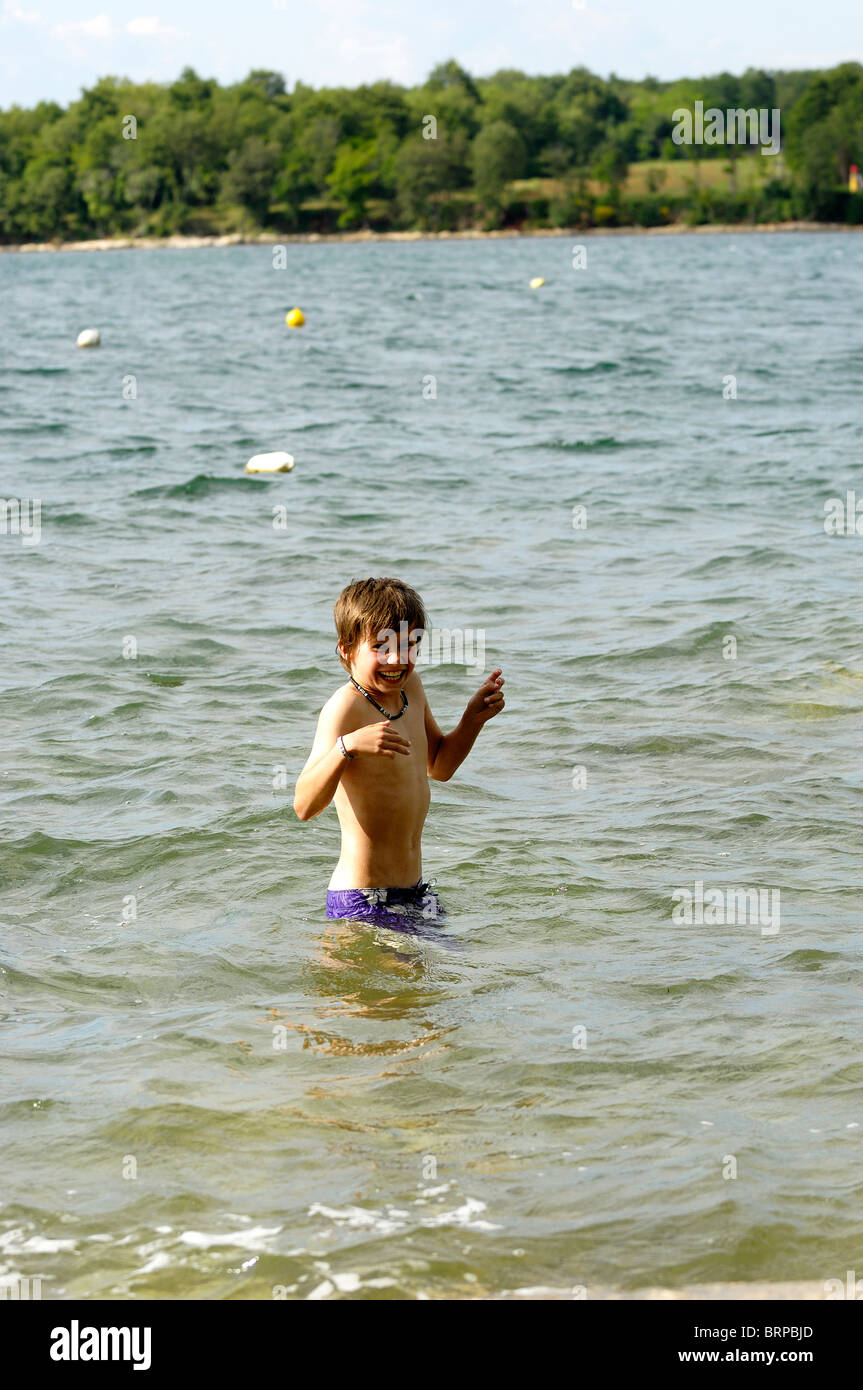 Teenage Boy in the Water Stock Photo
