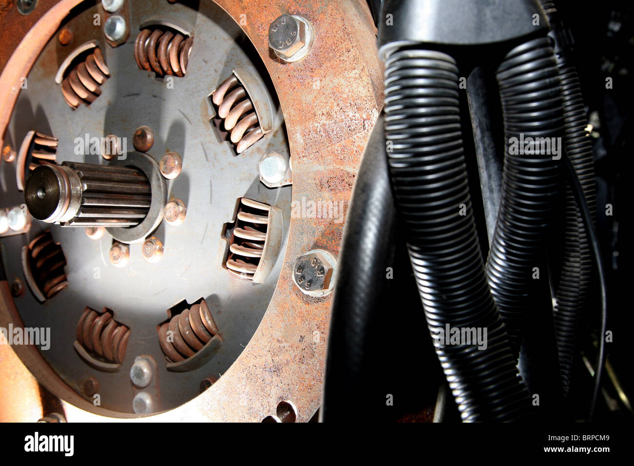 Clutch plate with black ducting Stock Photo