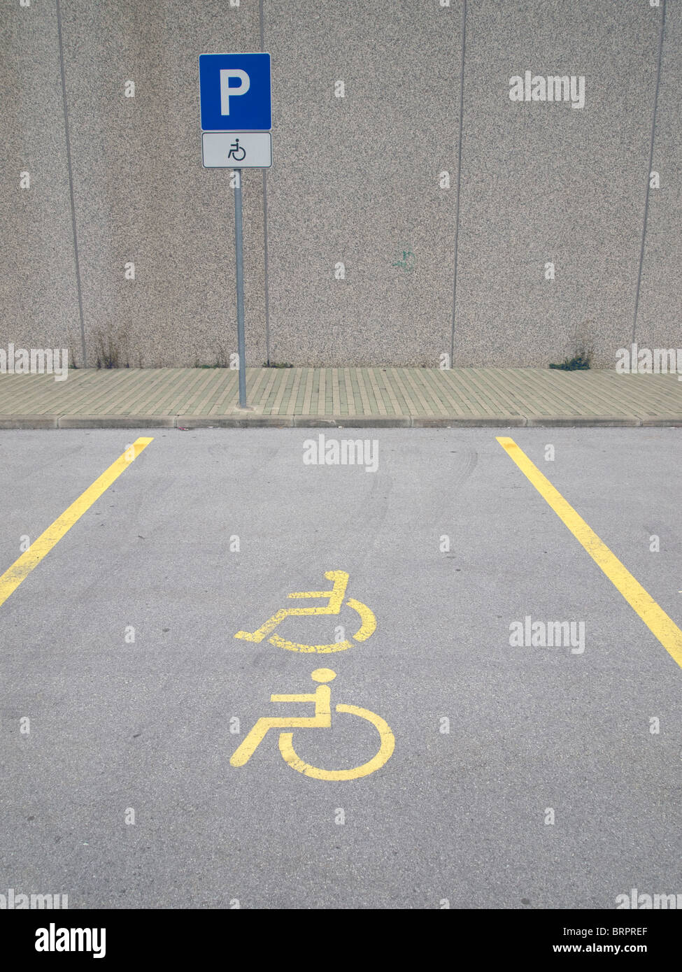 Invalid parking place Stock Photo