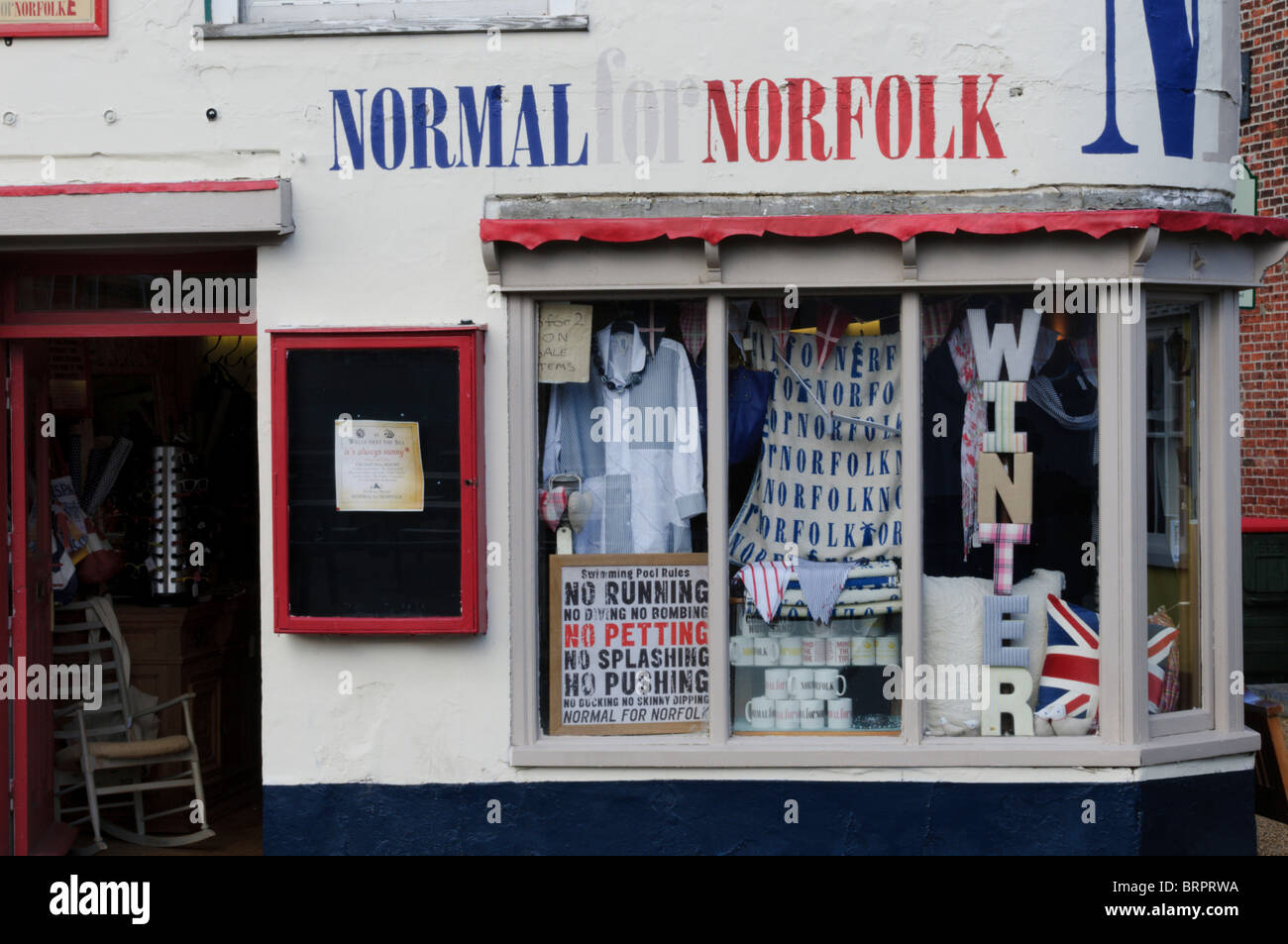 Shop called Normal For Norfolk at Wells-next-the-sea, England Stock Photo