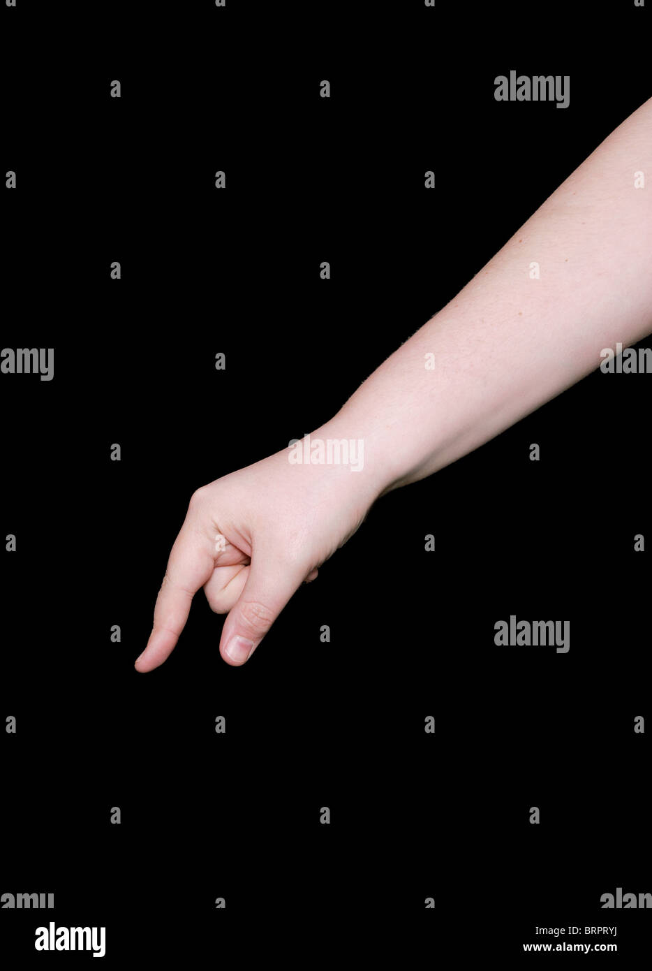 the letter q in sign language on a black background Stock Photo Alamy