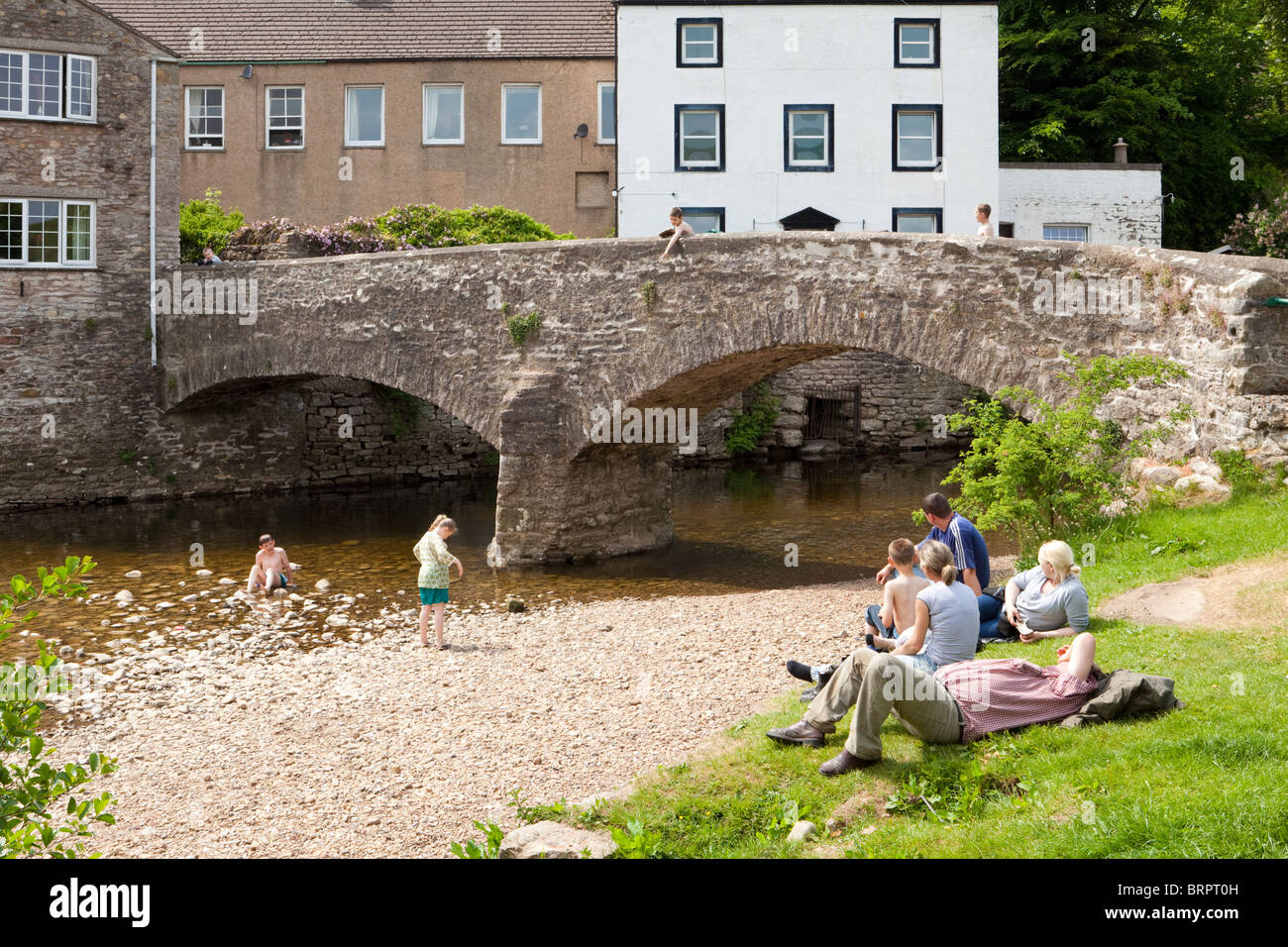 17th century Frank's Bridge over the River Eden at Kirkby Stephen, Cumbria UK Stock Photo