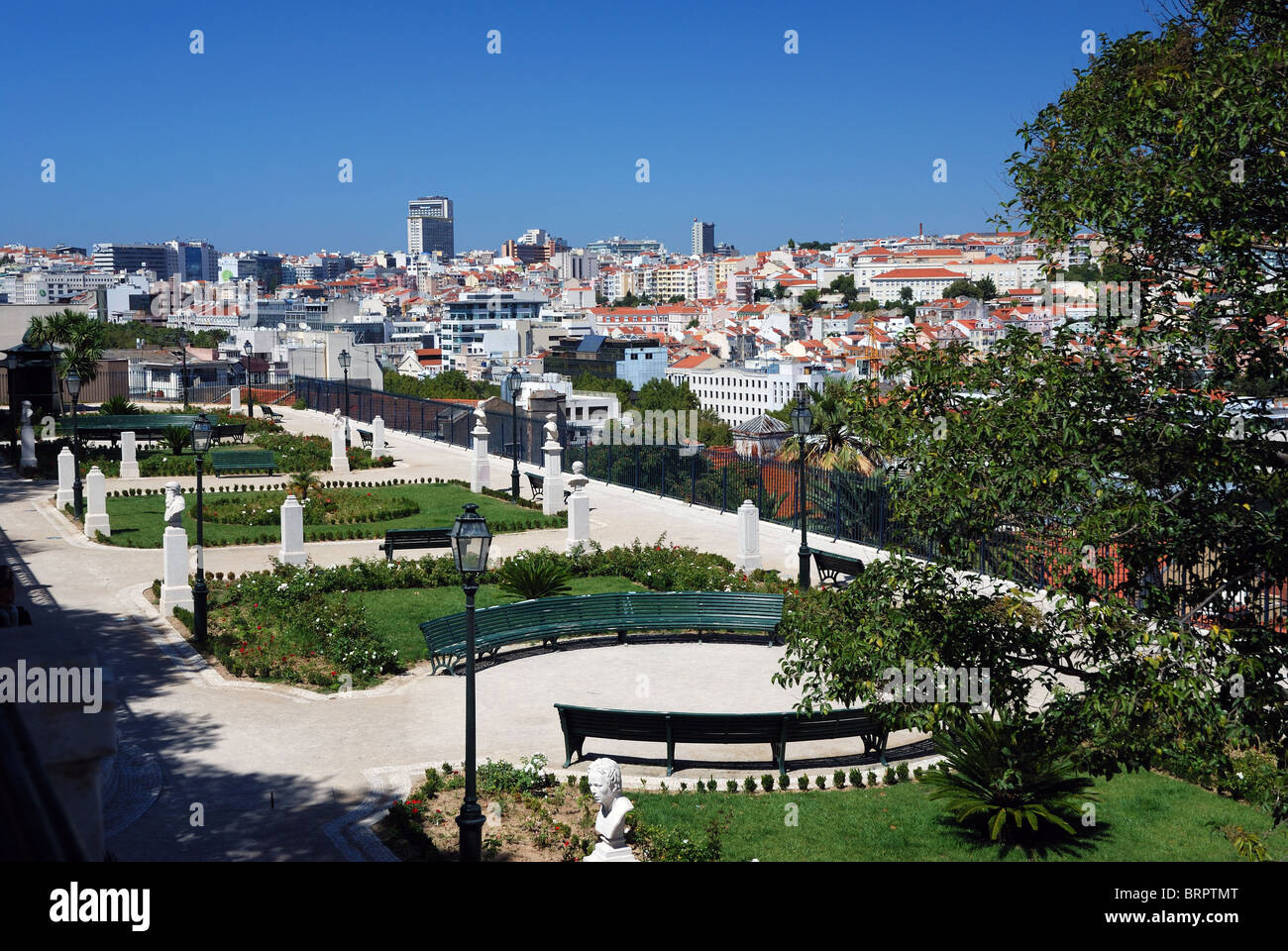 Miradouro de São Pedro de Alcântara - Bairro Alto - Lisbon city  - Portugal - Europe Stock Photo